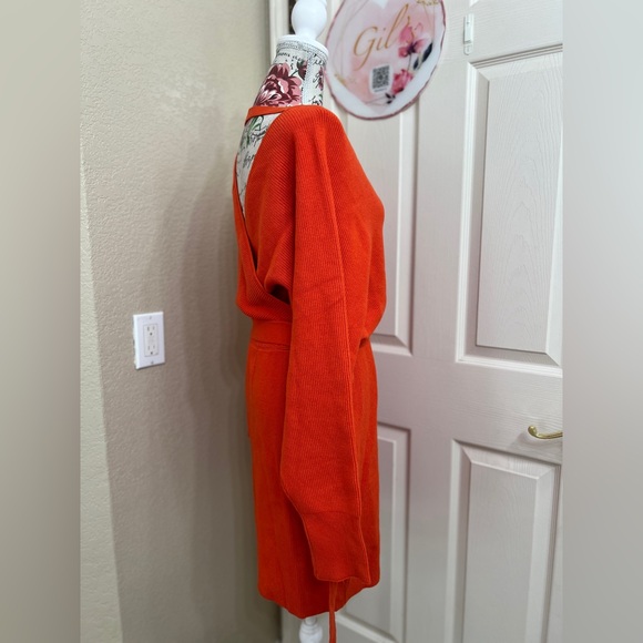 Rust Orange Wrap Dress - Picture 4 of 8